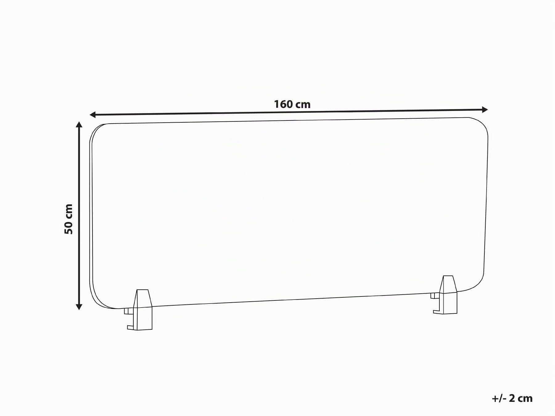Beliani Séparateur de Bureau en Pet Acoustique Recouvert de Tissu 160 x 50 cm Blanc Cassé Split
