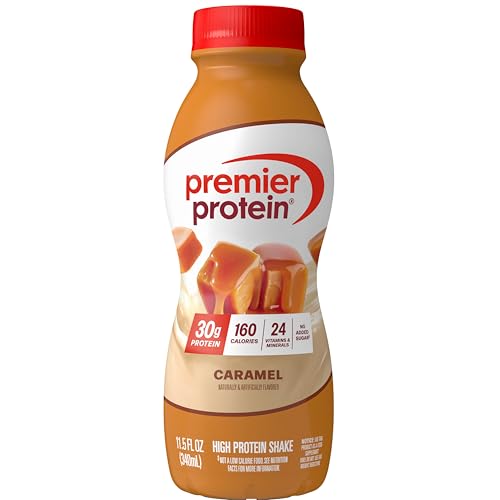 Image of Premier Protein Shake, Caramel, 30g High Protein, 1 Pack | 160 Calories, 24 Vitamins & Minerals, No Added Sugar, Supports Muscle Health, Gluten-Free, 11.5 oz