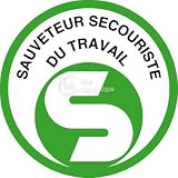 AUA SIGNALETIQUE - Panneau Sauveteur Secouriste du Travail - Ø 130 mm, Vinyl adhésif