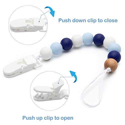 image for R HORSE 5 Pcs Silicone Pacifier Clip for Babies 9.8'' Infant Pacifier 