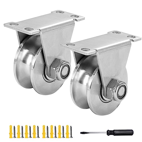2 Stück Umlenkrolle für Seile, U-Rollen Seilrollen mit Kugellager, Umlenkrollen Stahlseile, 304 Edelstahl Hebekran Flaschenzüge, Tragkraft 200kg, für Zuhause, Fitnessstudio, Outdoor
