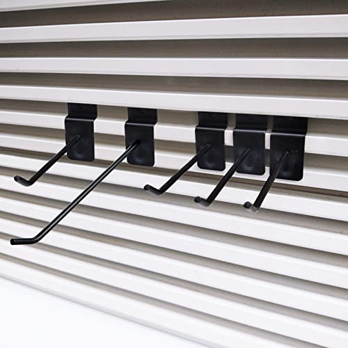 48Pcs Black Slatwall Hooks (16 Each 4/6/8 Inch), Slat Wall Panel Hook 1/4" Heavy Duty Commercial Metal Hooks, Gridwall Hooks & Hangers Slatwall Accessories For Display Comercial Retail Exhibition #TOP4