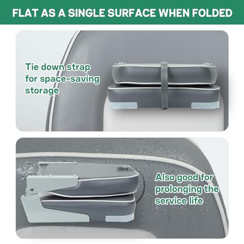 ERGOSEAT Classic Low Back Fishing Boat Seat with Backrest Folding Boat Chair Marine Bass Jon Boat Seats by ERGOSEAT - Image 3