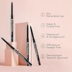 VASANTI Kajal Waterline Eyeliner Pencil (Intense Black) - Safe for Sensitive Eyes - Long lasting, Blendable & Vegan Eyeliner - Water resisitant & Smudge proof, Dermatologist & Ophthalmologist Approved - Image 3