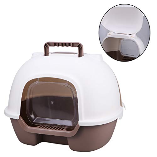 Balacoo – Caixa de areia para gatos com tampa de plástico para gatos