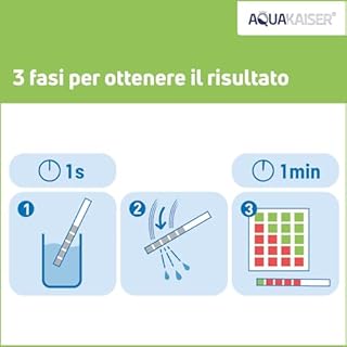 Test durezza Acqua gradi francesi - 10 strisce reattive confezionate singolarmente - Test per l'analisi dell'Acqua di casa, stagni, piscine, acquari