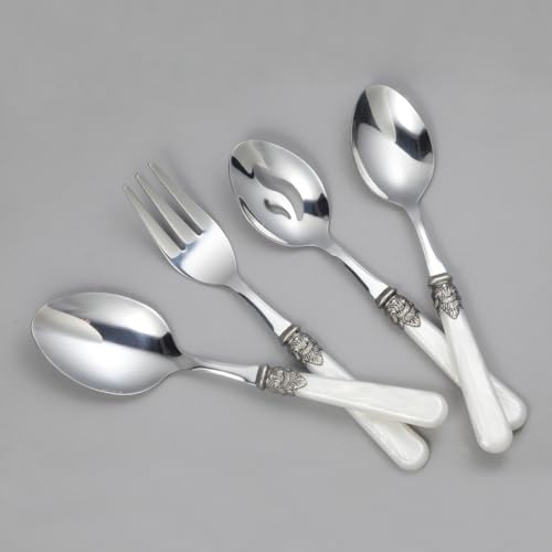 CATHYLIN REVERIE Collection 18/10 Stainless Steel Vintage Flatware set,Sliverware set,Dishwasher safe (45, Pearl White) by CATHYLIN - Used condition - Image 3