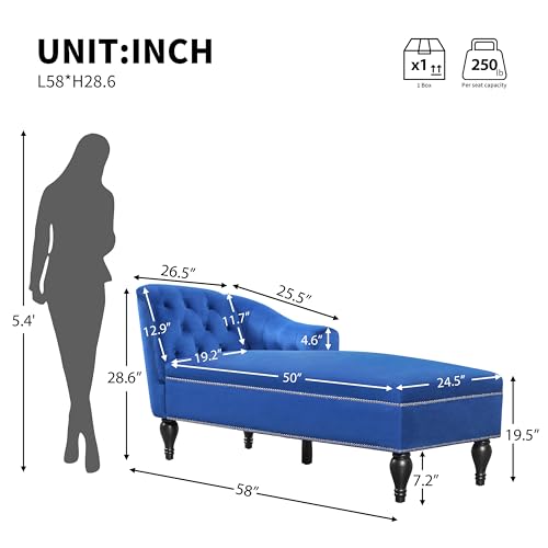 Sillón Plegable Terciopelo Azul miniatura 2