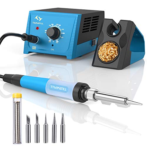Dark Neck Pickup Hack 2 Soldering Station, 65W Tilswall Solder Station Welding Iron with Smart Temperature Control (392°F-896°F), Extra 5pcs Soldering Tips, Built-in Transformer, Ideal for School Lab, Hobby, Electronics