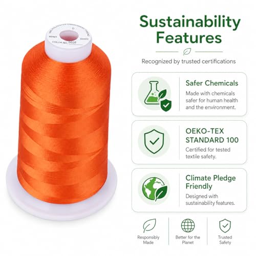 Image of Simthread 5000M 40WT Polyester Embroidery Thread, S028 | 5000M 40WT polyester thread feeds smoothly for machine embroidery, monograms, logos, patches and quilting.