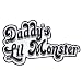 Daddy's Lil Monster Motif Iron On Embroidered Applique Patch