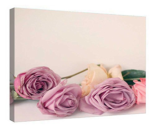 Art mural floral « Sweet Flowers » toile encadrée bois 40x50 cm