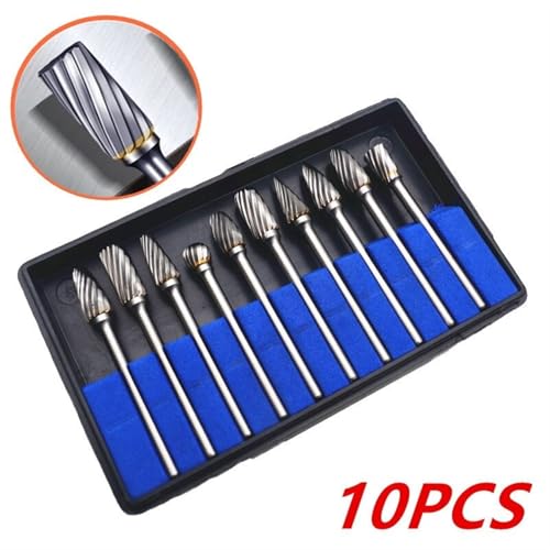 Juego de 10 fresas de carburo de tungsteno miniatura 2