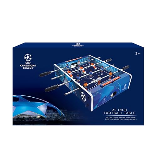 Hy-Pro UEFA Champions League 50 cm Mini-Fußballtisch – Offiziell lizenziert, Tischkicker Spiel, Kompakt, Fan-Merchandise, Geschenk für Kinder & Erwachsene