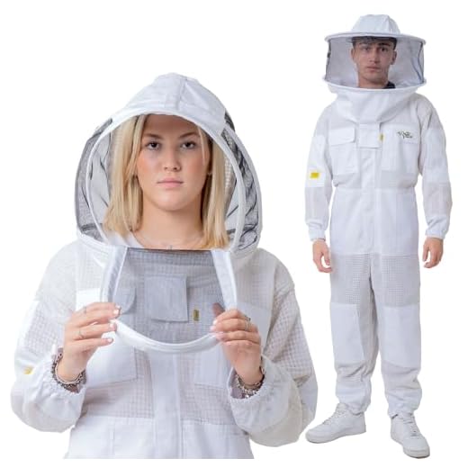 OZ ARMOUR Beekeeping Suit Ventilated ULTRA COOL Three Layer Mesh with Fencing Veil & Round Brim Hat