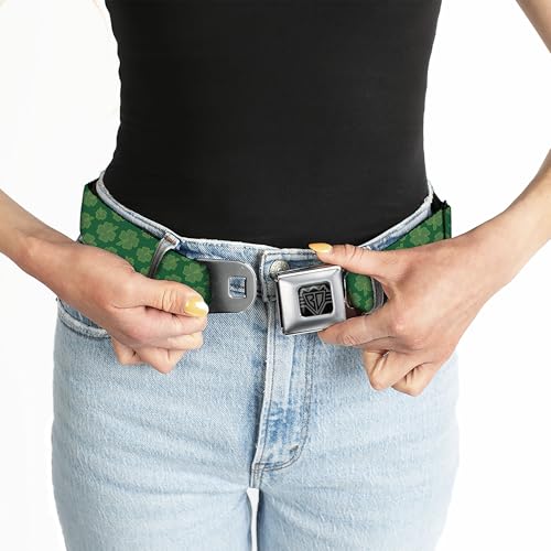 Cinturón de seguridad ancho de 1.5 pulgadas resistente con estampado de tréboles 5