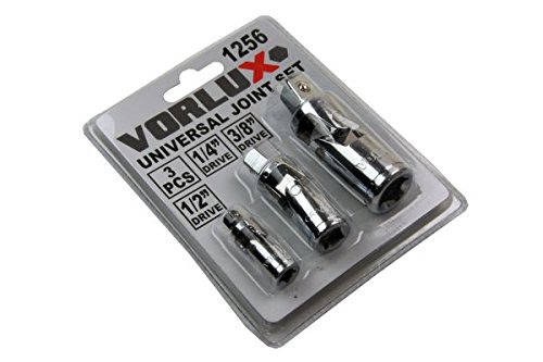 Vorlux 3 Piece Universal Joint Set 1/4", 3/8" & 1/2" Drive 1256, Variety pack - Image 3