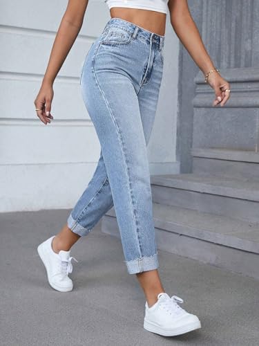 jeans for women trendy Casual Hem Cropped Denim Pants With Pockets2