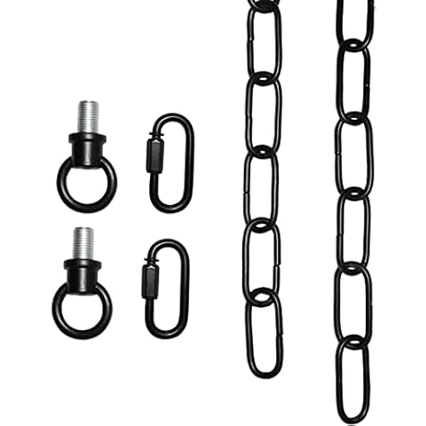 RddenIy 2 Pack 20 Feet Heavy Duty Pendant Light Fixture Chain, Permits Installation of Chain-Hung Fixtures on High Ceilings with Max Fixture Weight of 65 Pounds-Black Cover