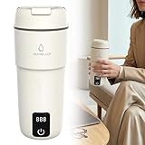 GOEDCH Hervidor de agua eléctrico de viaje pequeño: control de temperatura de 4 niveles, hervidor de agua portátil, mini taza de agua de acero inoxidable 304, 220 V, 300 W, mini taza de agua, apagado