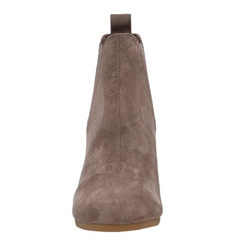 Dunes Women's Zoey Wedge Bootie +Wide Width Available, Taupe, 8.5 #TOP2