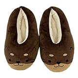 【ストリームマーケット】 ルームシューズ 子供 キッズ 滑り止め スリッパ もこもこ 冬 暖かい 冬用 男の子 女の子 用 18-20cm かわいい カワウソ CRM009