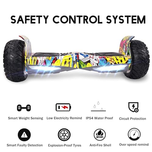 GeekMe Hoverboards mit sitz,8.5 All-Terrain mit leistungsstarkem Motor APP Bluetooth eingebaut + Hoverkart Zubeh&ouml;r f&uuml;r s Hoverboards