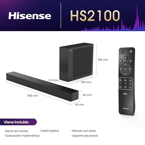 Miniatura 3 de Hisense HS2100 - Barra de Sonido 2.1, 240W, Dolby Audio, DTS Virtual X, Bluetooth 5.3, HDMI ARC/Optical/AUX/USB, 6 Modos de Sonido, Modo TV, EzPlay