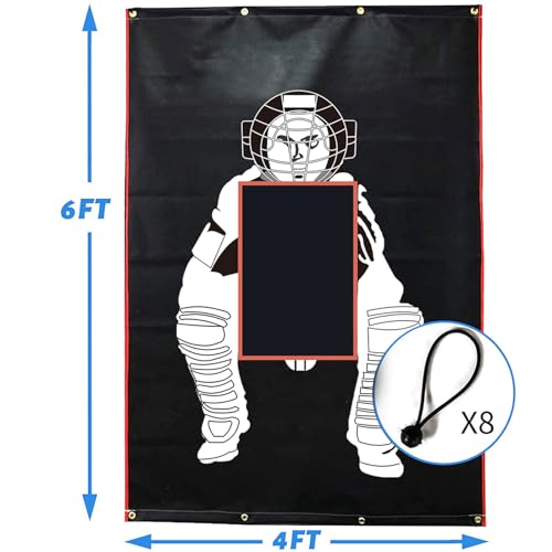 Supvision Batting Cage Backstop with Strike Zone Heavy Duty PVC Coated Oxford Fabric Vinyl Baseball Backstop with Catcher Softball Pitcher Training Equipment Aid (4 x 6 Ft-600D) by Supvision - Image 9