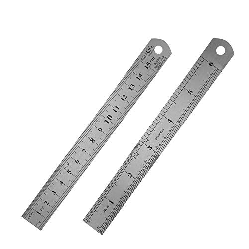 Règle en acier inoxydable de 15 cm pour gauchir et mesurer sans erreur