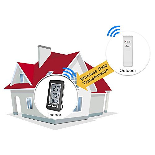Indoor Outdoor Thermometer, Lcd ℃/℉ Wireless Digital Thermometer With 200Ft/100M Range Temperature Sensor #TOP2