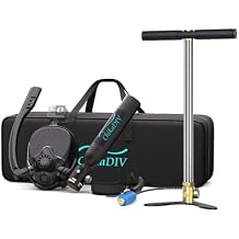 Scuba Mask with Air Tank System, 0.5L Mini Diving Tank & Full Face Mask Kit, Portable Lung Tank Sub Mask for 6-10 Minute Underwater Breathing, Complete Travel Scuba Gear Set