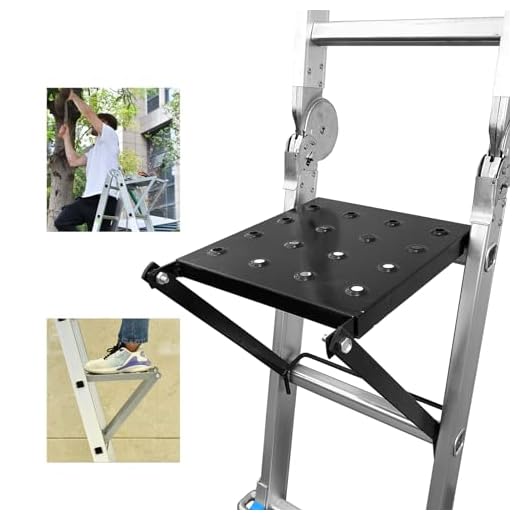 JADDUO Ladder Work Platform Anti-Slip Ladder Accessories Step Ladders Extension Ladders Work Stand System Ladder Tray for Painters and Tools Holds 400 Pound 17 x12 Inch，Black