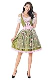 RedJade Damas Falda Acampanada Set - Midi Trachtenvestido Manga Corta Falda acampanadablusa para Oktoberfest Verde XL
