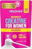 VELOMIX Creatine for Women - 100% Pure Micronized Creatine Monohydrate for Women | Supports Glute, Lean Muscles, Recovery, & Strength | 300g Per Serv (5g) - 60 Servings