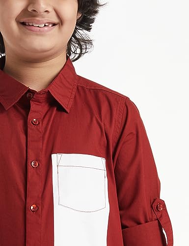 Image of Amazon Brand - Symbol Boys Cotton Solid Regular Fit Shirt