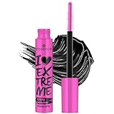 essence I LOVE EXTREME crazy volume mascara – Volumen-Wimperntusche mit Tiefschwarzer, Cremiger Textur – mit Extragroßer Plastikbürste – Vegane Kosmetik ohne Parfum – 12 ml