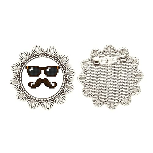 Broche para gafas de sol plateado de flor tamaño medium accesorio de metal para colgar en la ropa