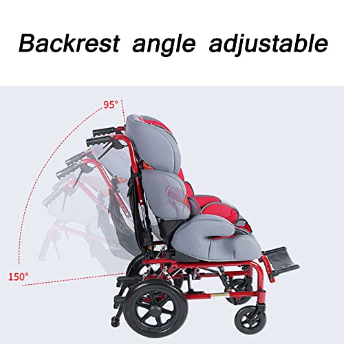Foldable Full Recline Child Wheelchair, Cerebral Palsy Childrens Manual Wheelchair With High Backrest, With Dining Table Medical Wheelchair #TOP1