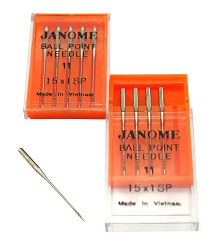 DREAMSTITCH 990211000A 10 Pcs Ball Point Needles #11/75 for Janome Brand 990211000A