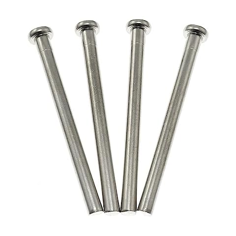 Door Hinge Pin Maxmoral 4pcs 4" Hinge Pins for Interior Door Security Replacement, Silver Cover