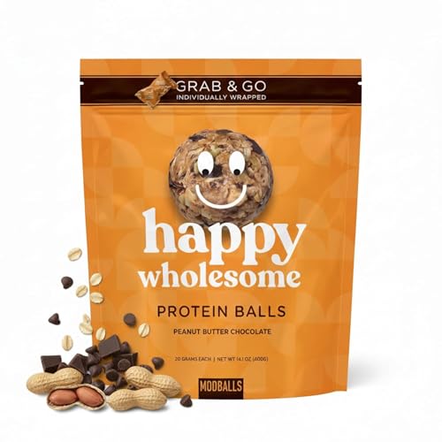 Happy Wholesome Protein Balls 20 Count (Peanut Butter Chocolate) Protein