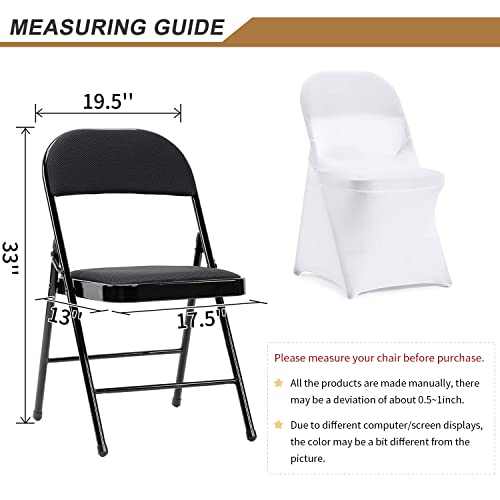 Manmengji White Folding Chair Covers, Spandex Folding Chair Covers 12 Pcs, Banquet Chair Slipcovers For Party, Wedding, Holidays, Celebration #TOP3