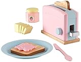 No requiere montaje KidKraft- Set de cocina de juguete con tostadora y accesorios de cocina, de madera, Multicolor (Pastel) (63374)