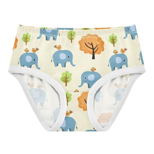 Cute Elephant Plant Yellow Toddler Girls's Underwear 2T 2302199