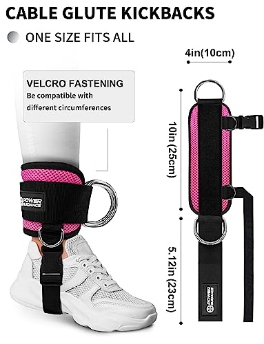 Power Guidance Ankle Strap For Cable Machine Professional Kickback Ankle Strap For Glute Workouts, Leg Extensions - Adjustable Strap With D-Rings #TOP1