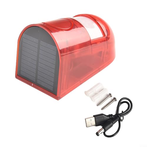 Luce di sicurezza solare per esterni, allarme con sirena da 110 dB e sensore di movimento LED stroboscopico, IP65 resistente alle intemperie, per fattoria, cortile, giardino e protezione perimetrale