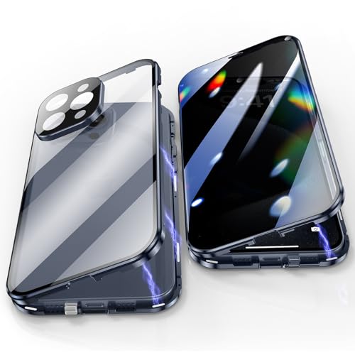 Jonwelsy Anti Peeping Case for iPhone 15 Pro (6.1"), 360 Degree Front and Back Privacy Tempered Glass Cover