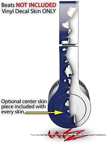 Skin Decal Wrap Works with Original Beats Solo HD Headphones Ripped Colors Blue White Skin Only (Headphones NOT Included)