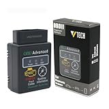 OBD Advanced OBD2 Bluetooth Scanner, Car Diagnostic Tool with Real-time Data, Engine Fault Code Reader for Android iOS Windows, Vehicle Battery Powered, Pack of 1